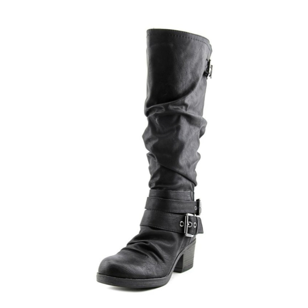 Carlos By Carlos Santana Women's Claudia Wide Calf Motorcycle Boot, Black, 7 M U